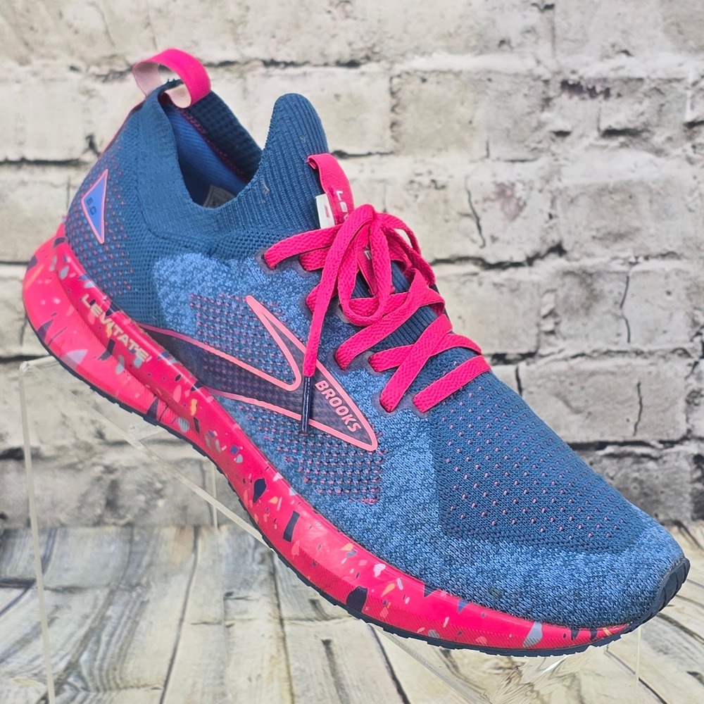 Brooks Levitate StealthFit 5 Running Shoes Women 9.5 Blue Pink Confetti Athletic